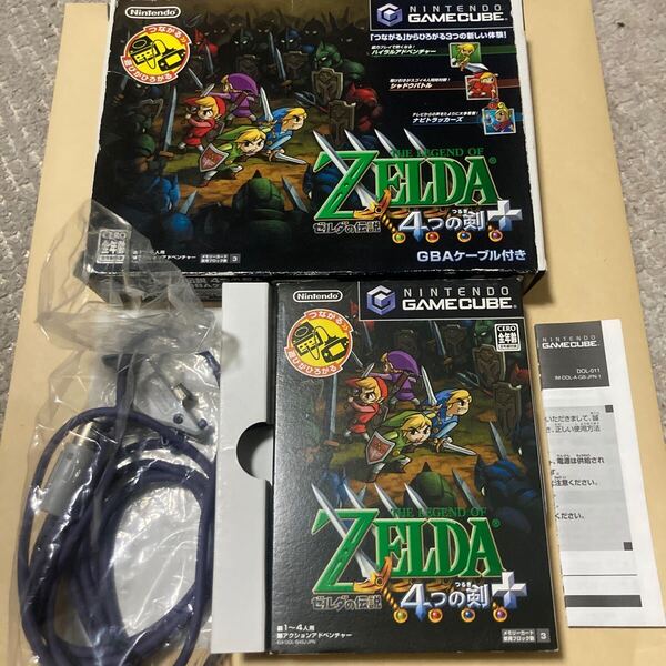 送料無料 GC ゲームキューブ ゼルダの伝説 4つの剣+ GBAケーブル付き NGC GAMECUBE NINTENDO ニンテンドー The Legend Of ZELDA