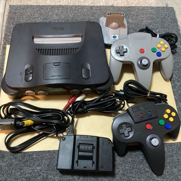 送料無料 N64 ニンテンドー64 本体 アダプタ AVケーブル コントローラ等付 NINTENDO64 任天堂 NUS-001 ニンテンドウ64