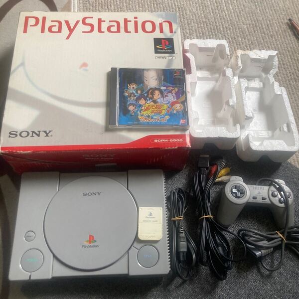 送料無料 PS プレイステーション 本体 コントローラ メモリーカード ケーブル等付 PS1 SCPH-5500 PlayStation SCPH 5500 SCPH5500 SONY