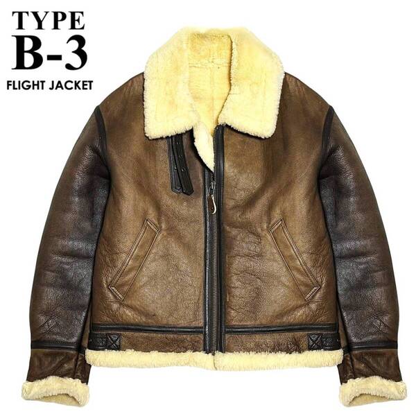 美品 定価10万 極暖 GLEEMAN MILITARY TYPE B-3 リアルムートン フライトジャケット L/XL程 ビッグサイズ 羊革 ミリタリー ボマー ブルゾン