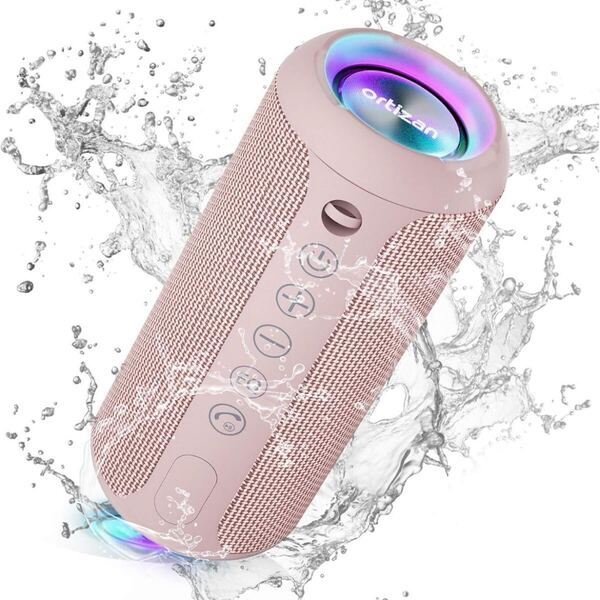 Bluetooth スピーカー 高音質 防塵防水 ワイヤレス ポータブルスピーカー 重低音 アウトドア キャンプ 軽量小型 ピンク