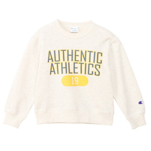 美品★Champion クルーネックスウェットシャツ 140㎝ 定価4,950円 オートミール チャンピオン 長袖ロゴスウェット キッズ 男女兼用 130