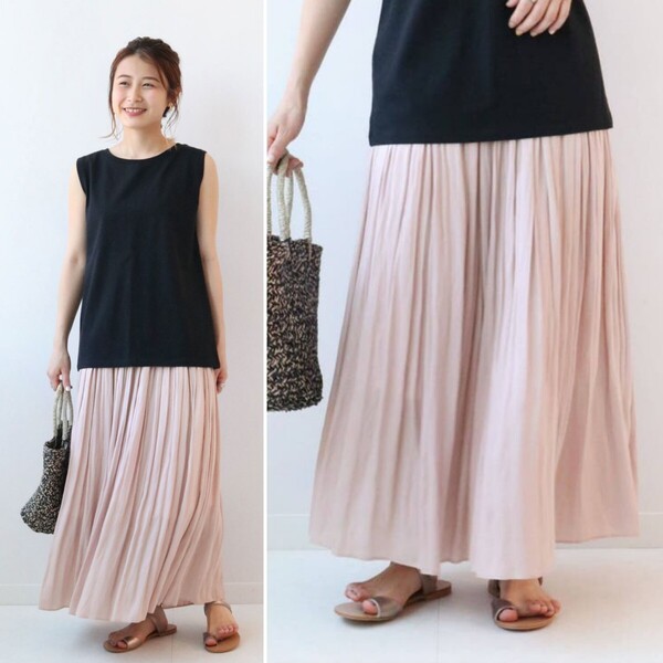春夏物★美品★JOURNAL STANDARD relume カッセンワッシャーイージースカート 定価8,800円 ピンク ジャーナルスタンダード レリューム 通勤