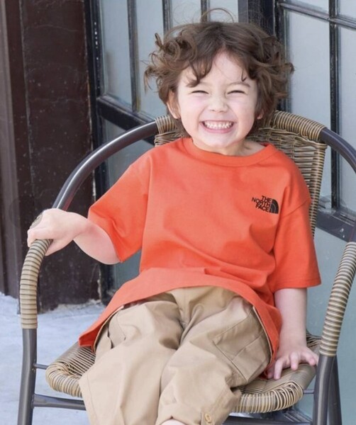 THE NORTH FACE KIDS バックスクエアロゴTシャツ 150㎝ 定価4,180円 オレンジ ザノースフェイス ロゴT 半袖 こども服 男女兼用 140 春 夏
