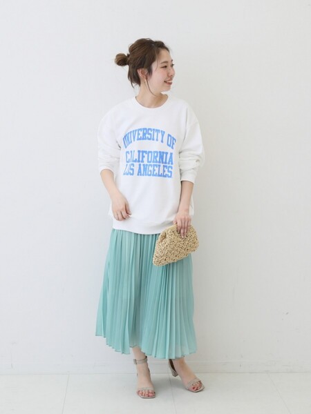 美品★Spick & Span シフォンプリーツスカート 定価16,500円 グリーン 春 夏 オフィス 通勤 ロングスカート