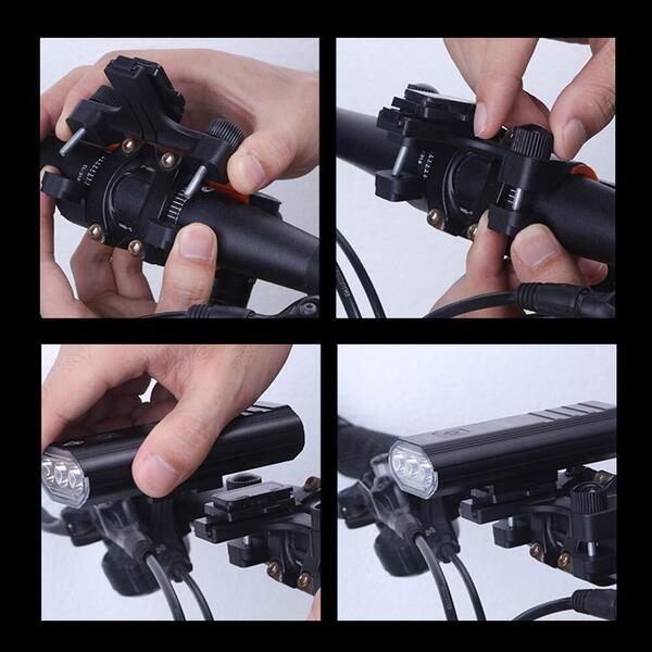 LEDライト 防水仕様&盗難防止ゴムシート付き 自転車用