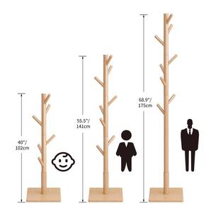 ☆木製ポールハンガーハンガーラック 落ちにくい 倒れにくい 調節可能