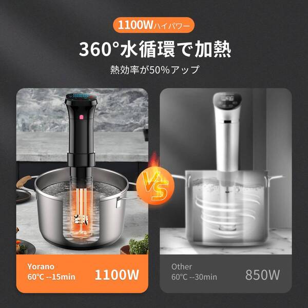 ☆1100Wハイパワー 低温調理器具 24時間 予約機能 真空調理器