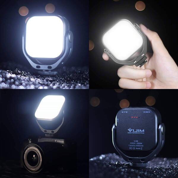 360°回転可能なLEDミニビデオライト USB-C 2000mAh搭載