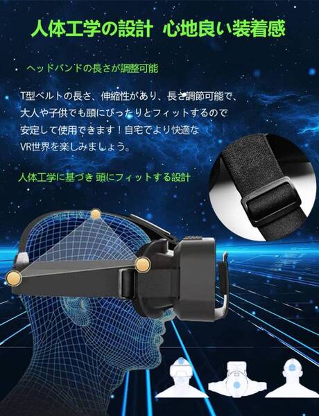 スマホ対応 3Dメガネ VRヘッドセット ブラック