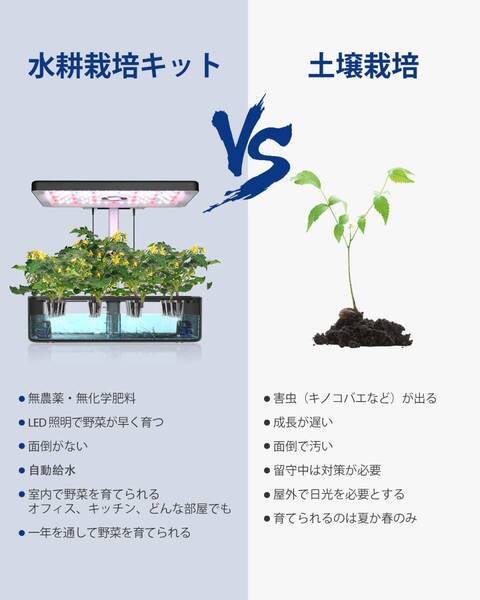 ☆水耕栽培 セット 室内 植物育成LEDライト付き