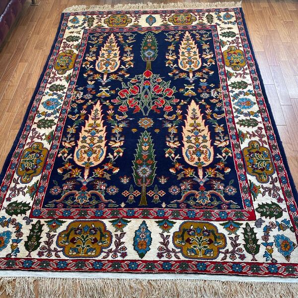 手織りペルシャ絨毯 新品 ウール&シルク コルドグーチャン産 189×132cm