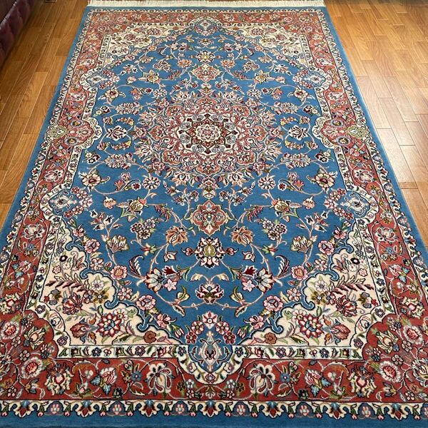 手織りペルシャ絨毯 新品 カシュマール産 214×130cm カーペット、ラグ