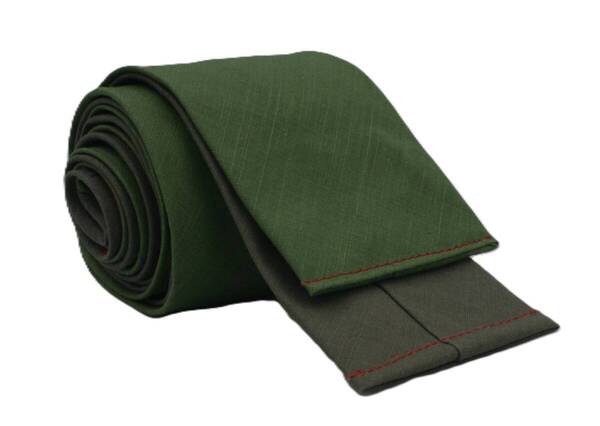 【新品】送料無料 Helios Switching 2Way Tie OLIVE・日本製・ネクタイ・ナロータイ・メンズ・ビジネス・フォーマル・カジュアル・スクエア