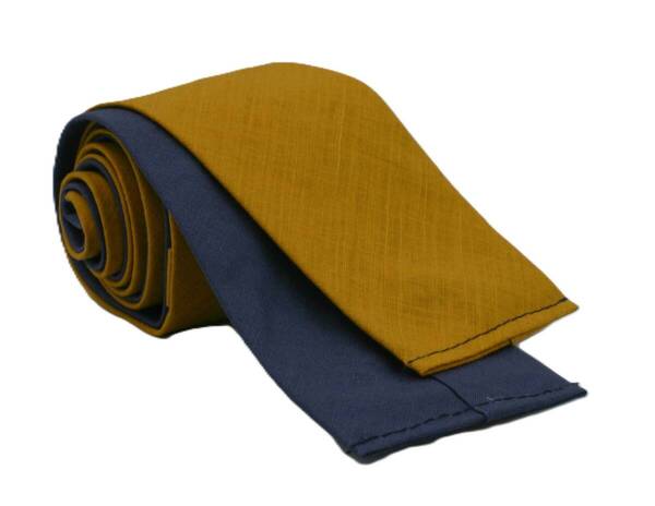 【新品】送料無料 Helios Switching 2Way Tie MUSTARD・日本製・ネクタイ・ナロータイ・メンズ・ビジネス・フォーマル・カジュアル