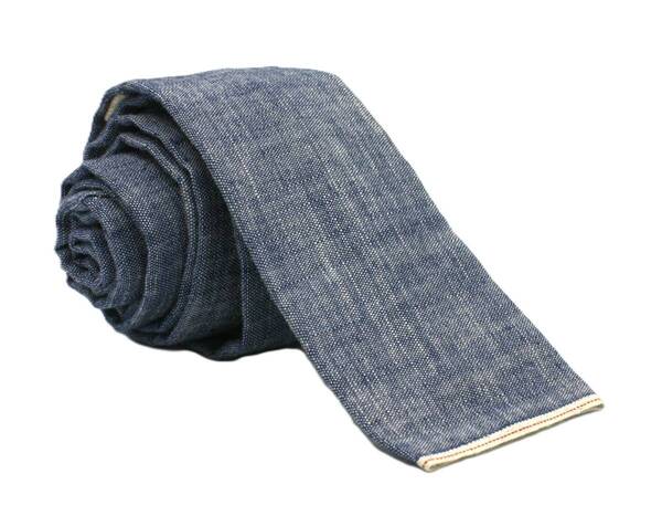 【新品】送料無料 Helios SELVEDGE TIE INDIGO・日本製・ネクタイ・ナロータイ・メンズ・ビジネス・フォーマル・カジュアル・スクエア