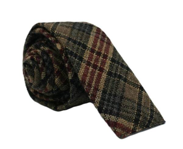 【新品】送料無料 Helios WOOL CLASSIC CHECK TIE GRAY・日本製・ネクタイ・ナロータイ・メンズ・ビジネス・フォーマル・カジュアル