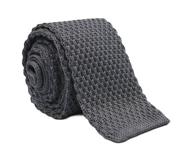 【新品】送料無料 Helios 鹿の子 SOLID SILK KNIT TIE GRAY・ニットタイ・シルク・メンズ・ビジネス・フォーマル・カジュアル・日本製