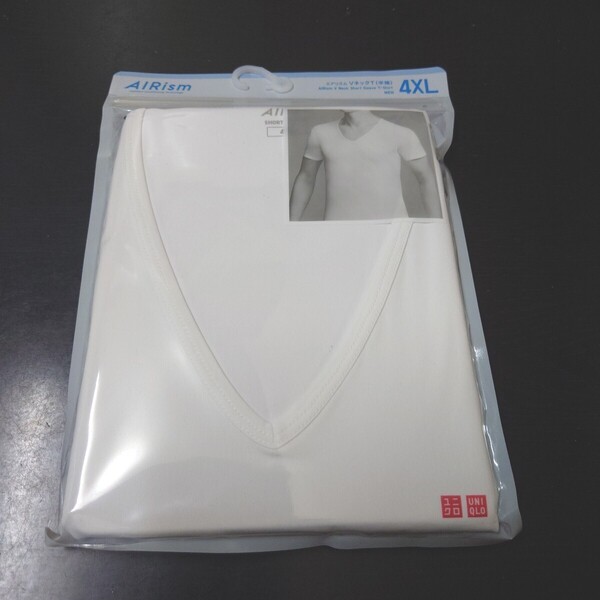 ユニクロ エアリズム/VネックT/半袖/4XL 在庫5着☆まとめ買いOK☆2着目900円