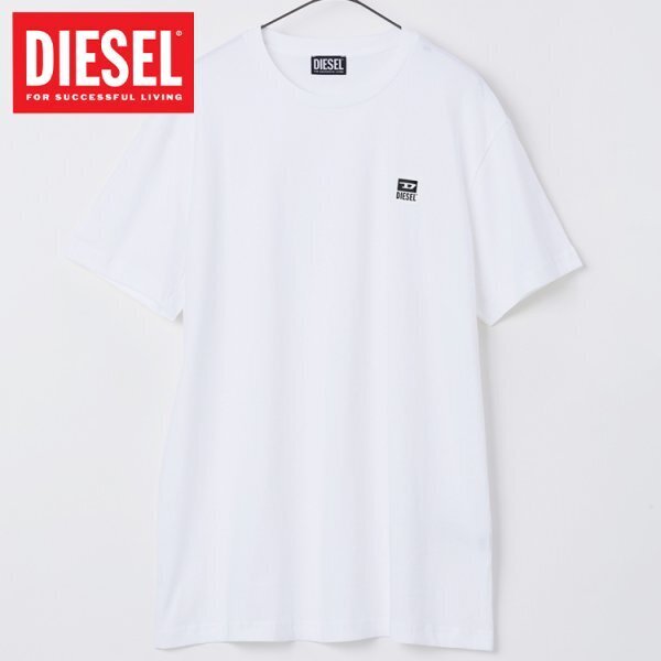 3XLサイズ ディーゼル Tシャツ メンズ 半袖Tシャツ DIESEL ブランド ロゴ入りTシャツ 白 ホワイト T-DIEGOS-K30