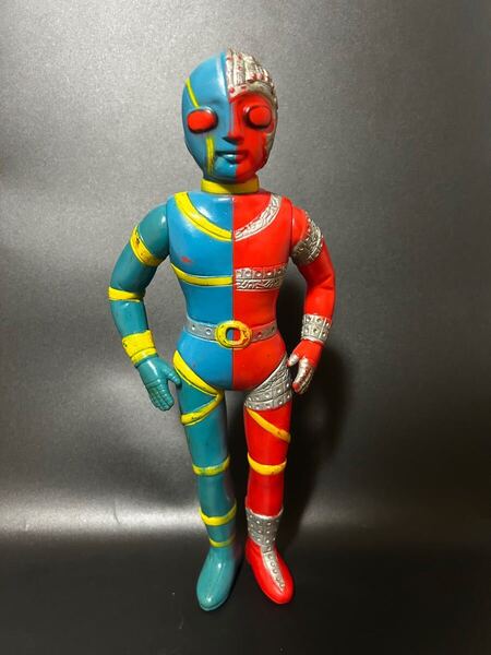 当時物 人造人間キカイダー 約28cm ソフビ タカトク 旧バンダイ 石森プロ 昭和レトロ ブルマァク ポピー