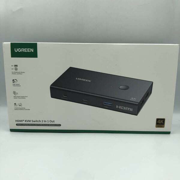 【未検品】UGREEN HDMI KVM切り替え機 2入力1出力 4K@60Hz /Y30443-O2
