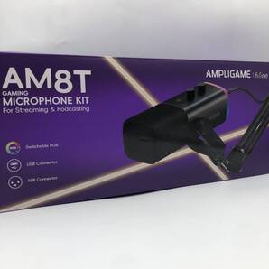 【未検品】FIFINE XLR/USB ゲーミングマイクセット ダイナミックマイク PCマイク ブームアームスタンド付き RGB機能付き AM8T /Y30477-P1