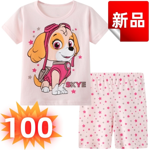 新品パウパトロール パジャマ 半袖 女の子 キッズ ピンク 部屋着 100
