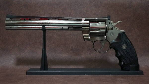 コルト パイソン 357マグナム リボルバー 8インチ ダミーカート付き 拳銃型 ライター ガンライター 模型 モデルガン