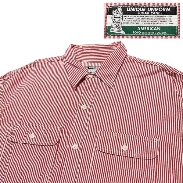 【90s】 初期 シュガーケーン ヒッコリーストライプ ワークシャツ