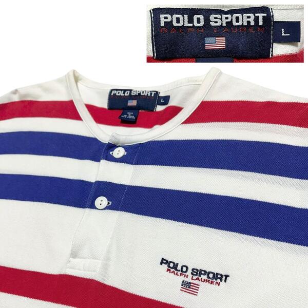 【90s】POLO SPORT ポロスポーツ ボーダー 鹿の子 Tシャツ