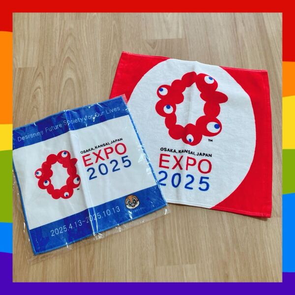 ミャクミャク ハンドタオル 非売品タオル 2枚セット 大阪関西万博EXPO2025 グッズ 送料込み