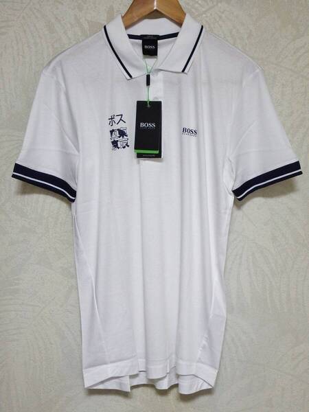【タグ付き新品】 HUGO BOSS ヒューゴボス 東京 半袖 ポロシャツ Mサイズ ホワイト LUXURY COTTON 定価23,100円
