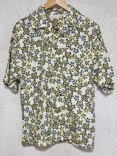 MARNI ユニクロ×マルニ 花柄 オーバーサイズオープンカラーシャツ Sサイズ 半袖