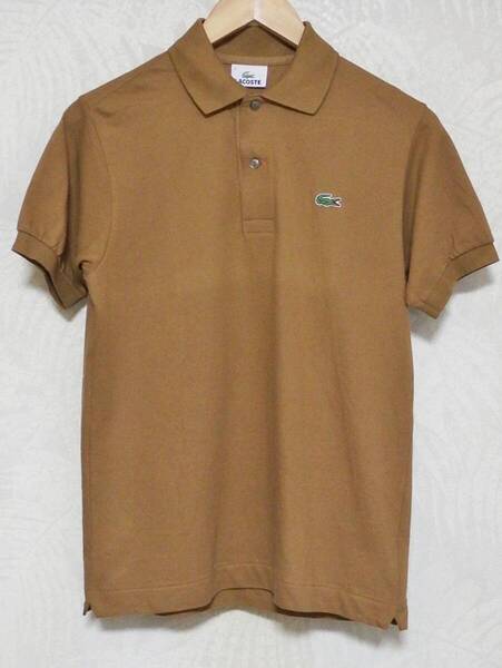 LACOSTE ラコステ L1212X 鹿の子 半袖ポロシャツ サイズ2 ブラウン系 日本製