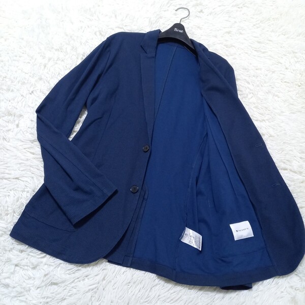 【良品】 希少 XL TAKEO KIKUCHI タケオキクチ THE SHOP TK ザショップティーケー テーラードジャケット 春夏 アンコン 2B ネイビー ブルー