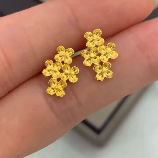 k24 ピアス 小花 可愛い 一点物