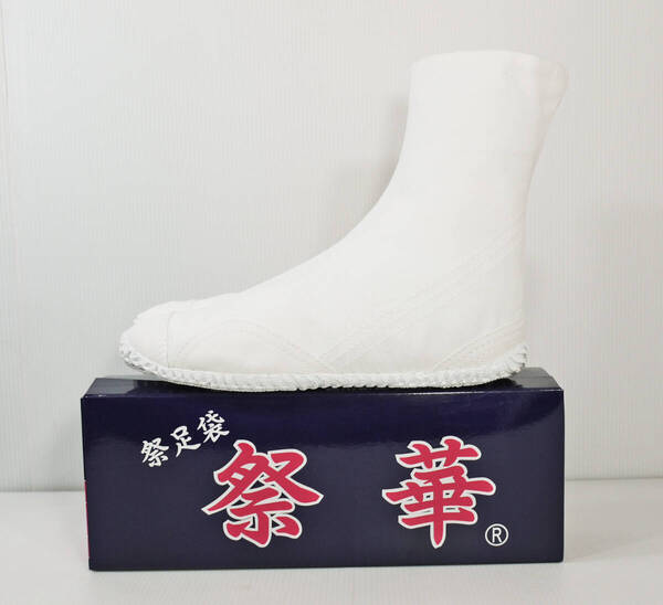 新品★ 風神 26cm 底ゴム同色 白 祭り足袋【祭華 サイカ】 男女兼用入り だんじり よさこい たび タビ お祭り スタイリッシュ