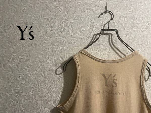 ◯ Y's Yohji Yamamoto バックロゴ タンクトップ / ワイズ ヨウジヤマモト ノースリーブ カットソー ベージュ 2 Mens Ladies #Sirchive