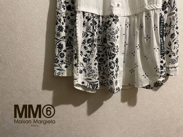 ◯ 新品タグ イタリア製 Maison Martin Margiela MM6 フェイク レイヤード ブラウス / マルタン マルジェラ 花柄 白 36 Ladies #Sirchive