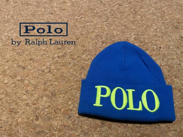 ◯ Polo Ralph Lauren 3D ロゴ ニット キャップ / ポロ ラルフローレン 帽子 刺繍 ブルー 蛍光イエロー 青 Mens Ladies #Sirchive