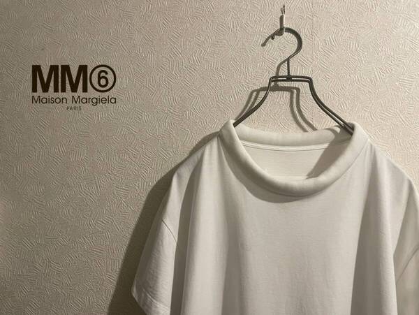 ◯ イタリア製 Maison Martin Margiela MM6 パデット ネック カットソー / マルタン マルジェラ Tシャツ ホワイト 白 S Ladies #Sirchive