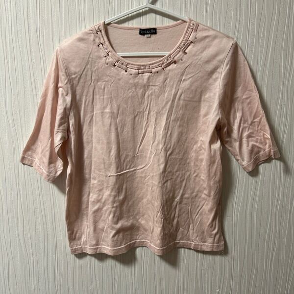 半袖 Tシャツ カットソーピンク MサイズからLサイズ