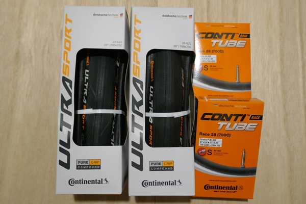 CONTINENTAL ULTRA SPORT 3 コンチネンタル ウルトラスポーツ 3 タイヤ 700×25C チューブ 各2本セット