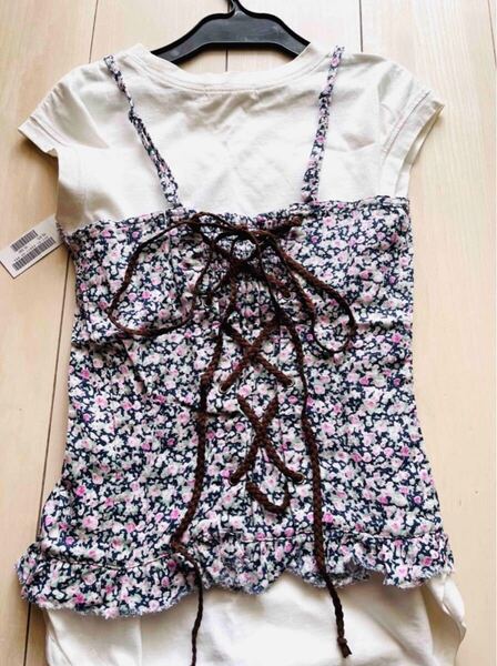 新品★インタープラネット★バックリボン★花柄キャミソール★トップス★ビスチェ