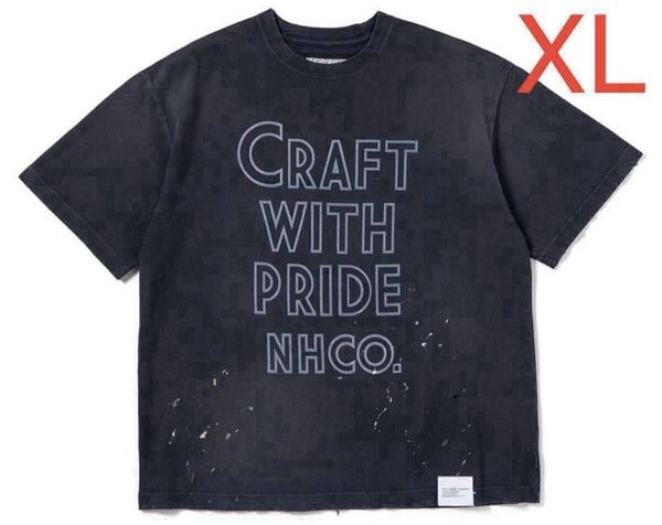 送料無料!XLサイズ!美品 ネイバーフッド DAMAGE CREWNECK SS Tシャツ ブラック BLACK 黒 23AW NEIGHBORHOOD 232OKNH-CSM04