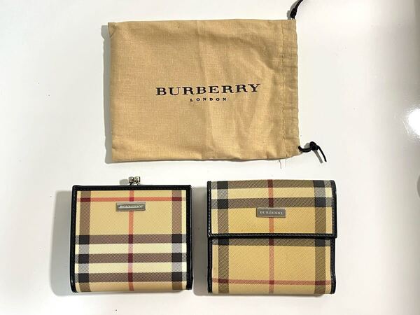 Burberry バーバリー 二つ折り財布 ノバチェック2個セット 保存袋1枚付き