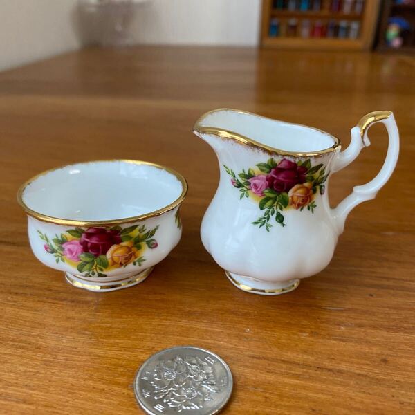 ロイヤルアルバート ROYAL ALBERT オールドカントリーローズ ミニチュア クリーマー シュガーポット ミルク&シュガー 英国 イギリス