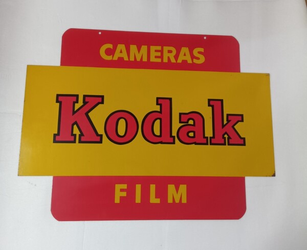 【送料無料】コダック 両面看板 Kodak CAMERAS FILM スチールサイン 希少 レア レトロ 当時物 ヴィンテージ アンティーク