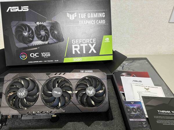 返品対応あり モンハンワイルズ快適動作 GeForce RTX3080 RTX 3080 スト6動作確認済 ゲーミングPCグラボ グラフィックボード (TU38_01)